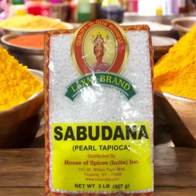 Laxmi Brand Sabudana Pearl Tapioca 2 lb pack for making delicious Indian recipes.