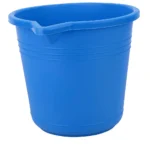 red-plastic-storage-bucket-household-use Blue Plastic Utility Pail, Medium Size, Rose Embossed Design