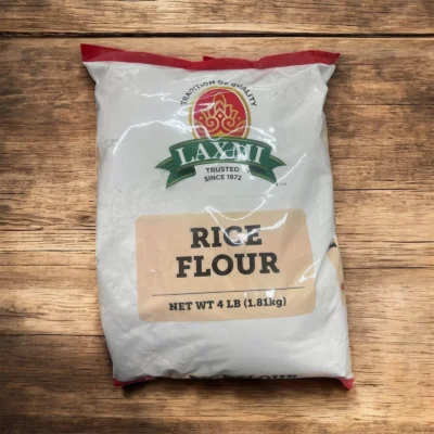 Laxmi Rice Flour 4 lb (1.81kg) on wooden background
