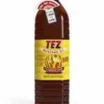 tez-kachchi-ghani-mustard-oil-front-us Tez Kachchi Ghani Mustard Oil 950ml bottle, raw pressed, Global Choice brand for cooking.