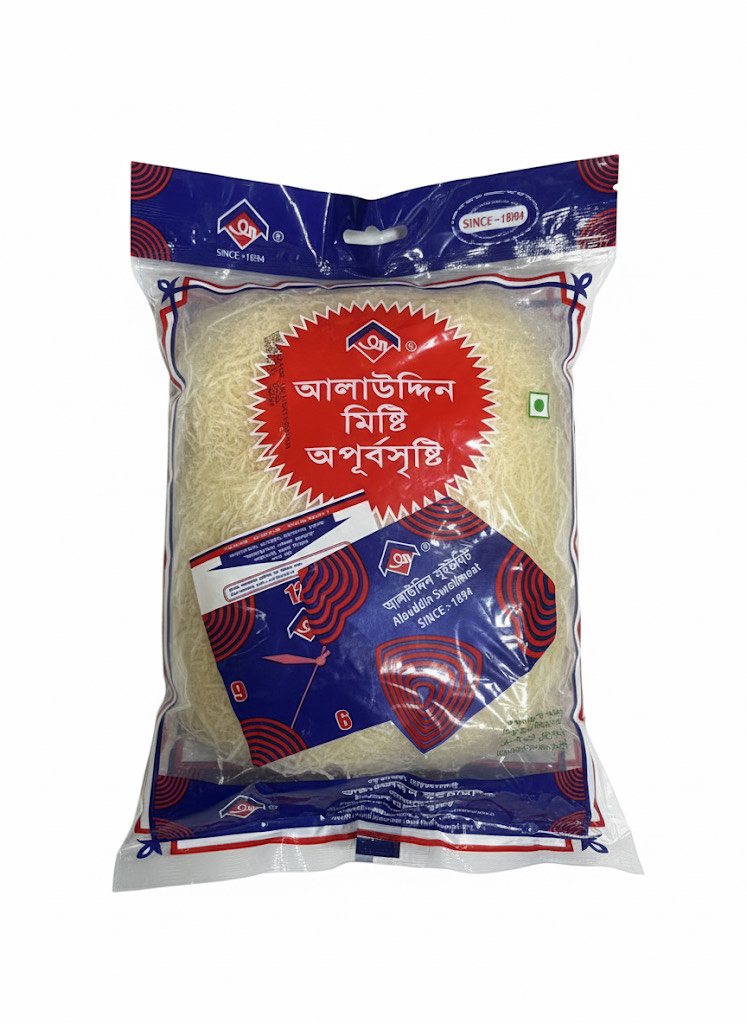alauddin-sweet-vermicelli-mithai-shemai-bag-front Alauddin Mithai Shemai Bag, Sweet Fine Vermicelli, Front View