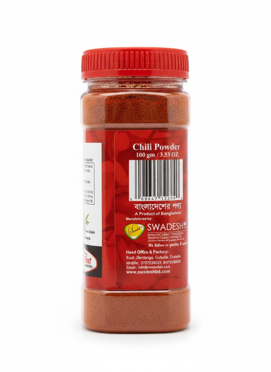 fest-chili-powder-100g-export-quality-front Ultra Fest Chili Powder Back Label, Barcode, Swadesh, 100g