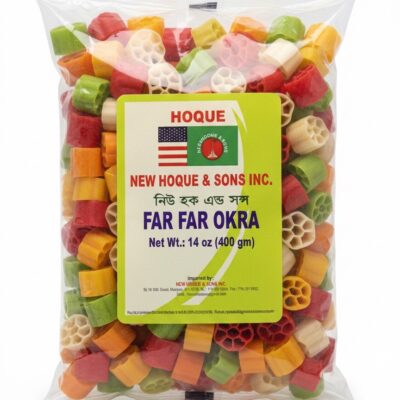 HOQUE Far Far Okra 14oz, Colorful Fryums Wheel Snack, Bangladeshi