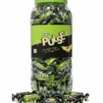 Pulse Kachcha Aam Candy Jar with Wrapped Pieces Scattered
