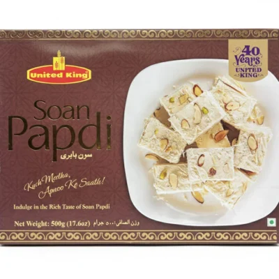 United King Soan Papdi Sweet 500g, Flaky Indian Dessert, Pistachio Almond